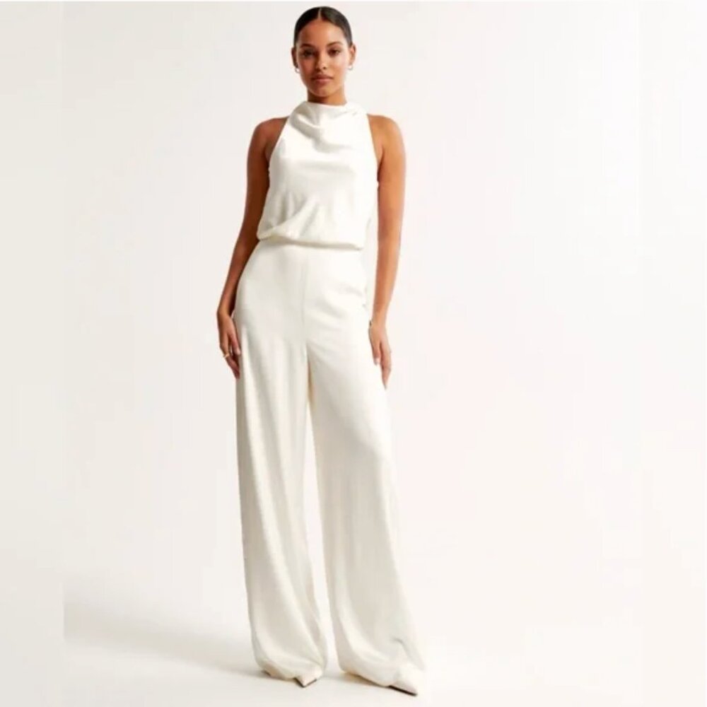 Abercrombie High Neck Draped Jumpsuit XSP